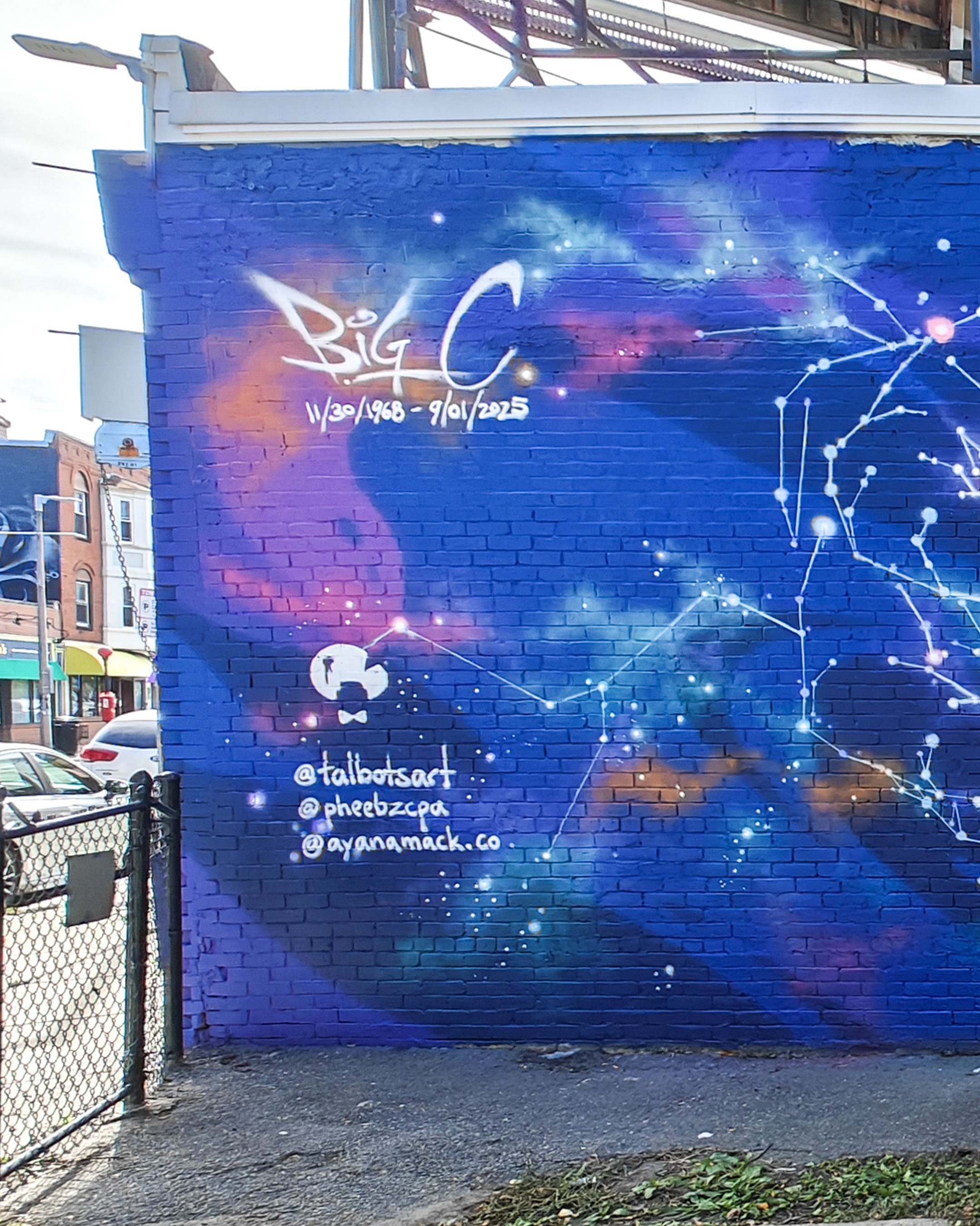 First segment of completed mural