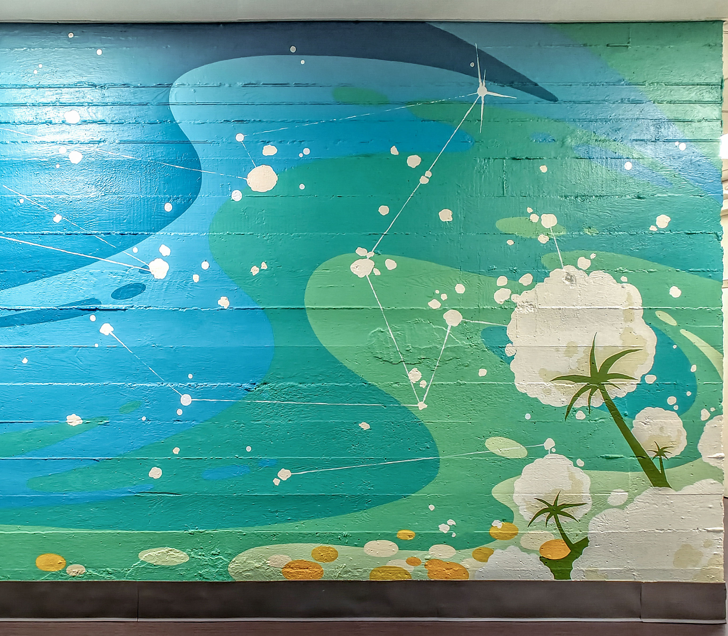 Third segment of completed mural